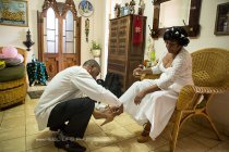 wedding in Cuba. Cuban bride's shoes.