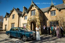 Bride & wedding car by Llwynegrin Hall