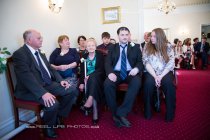 wedding guest inside Llwynegrin Hall