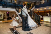 Traveller bride in long wedding dress
