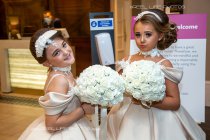 Gypsy flower girls with their bouquets.