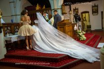 Super long wedding veil and train